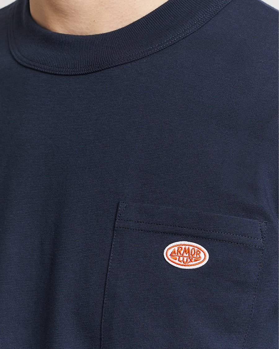 Men | T-Shirts | Armor-lux | Callac Pocket T-Shirt Navy