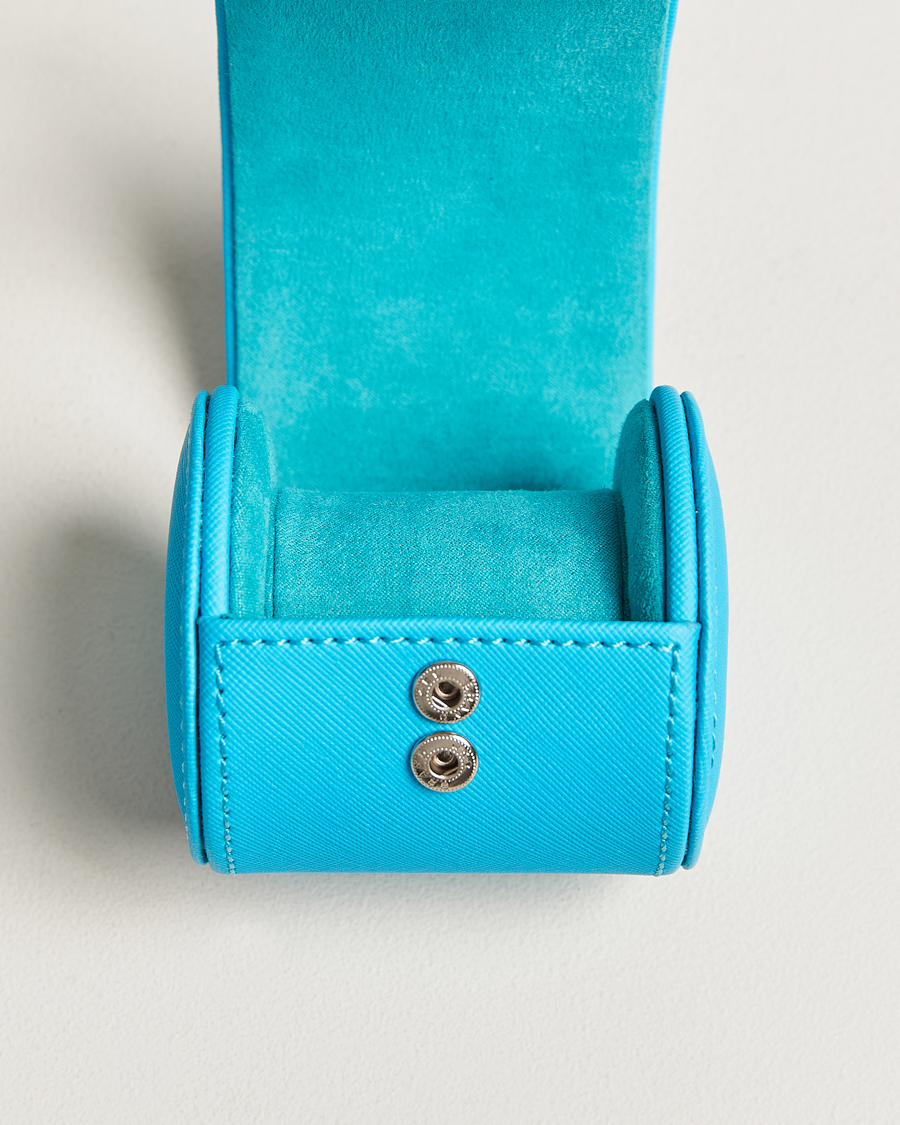 Men | Watch & Jewellery Boxes | WOLF | Single Watch Roll Turquoise