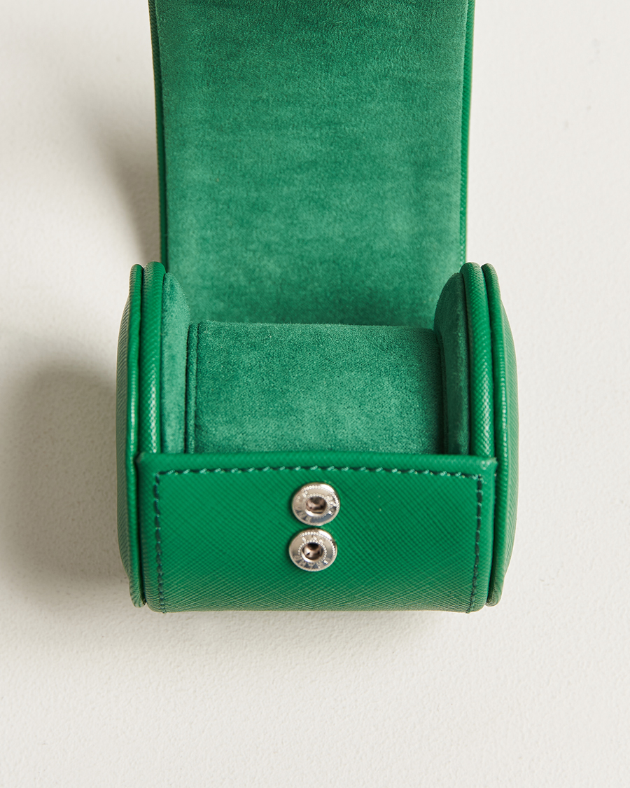 Men | Watch & Jewellery Boxes | WOLF | Single Watch Roll Green