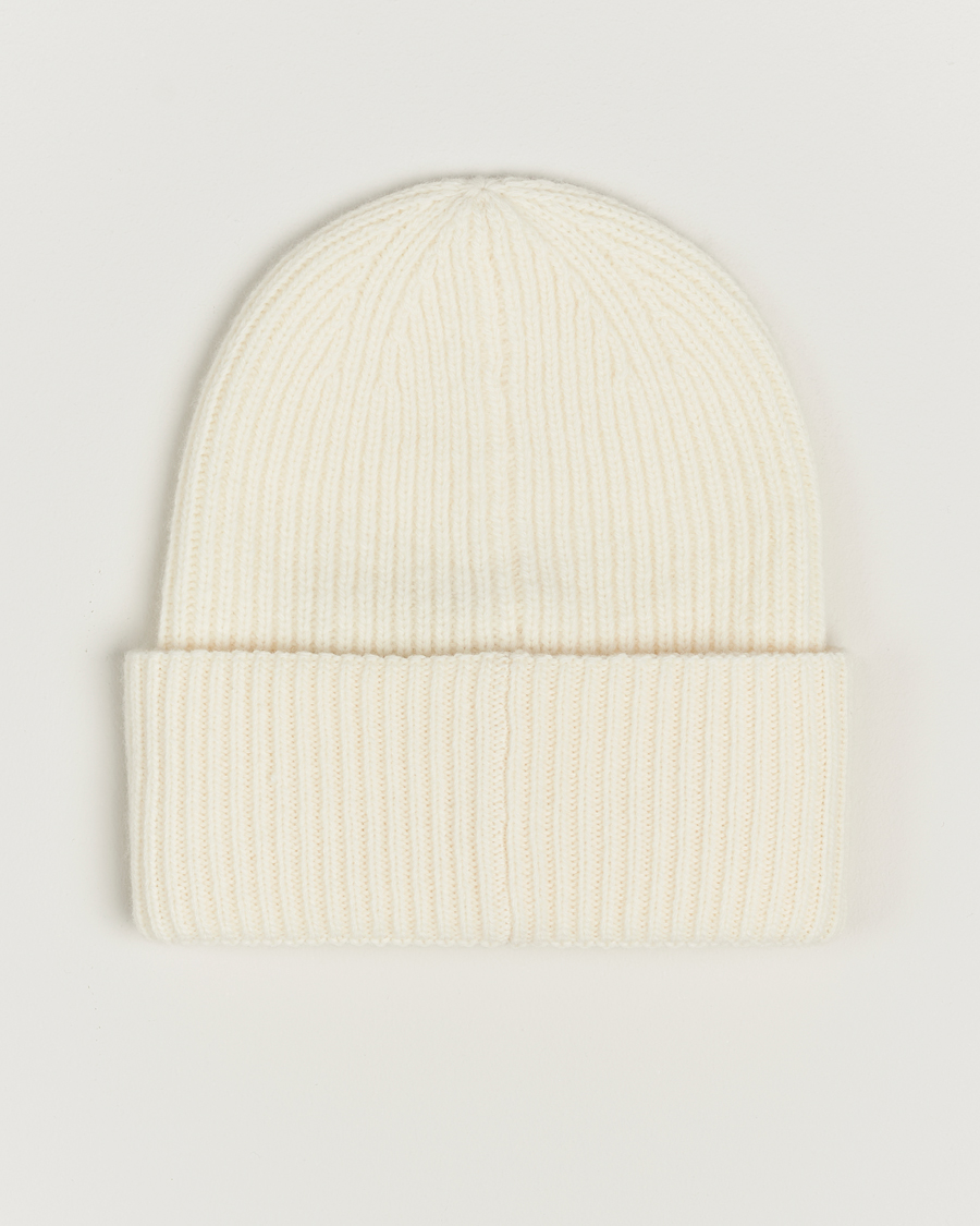 Moncler Genius Rib Knit Beanie Off White at CareOfCarl.com