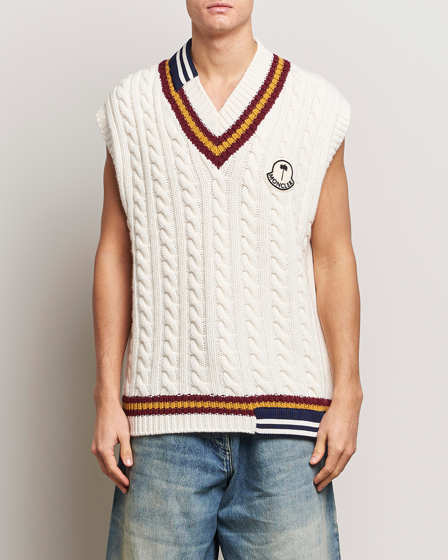 Men | Sweaters & Knitwear | Moncler Genius | Patchwork Crickett Vest Off White