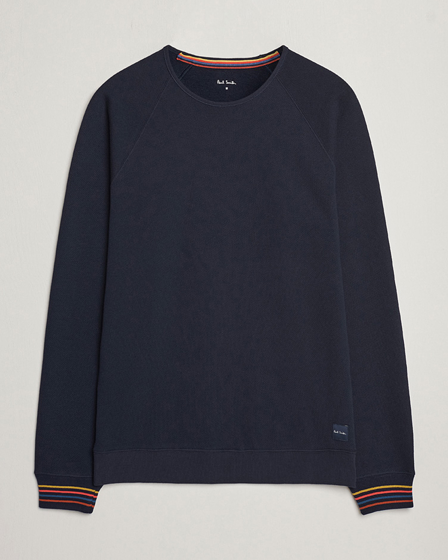 Men | Sweaters & Knitwear | Paul Smith | Artist Rib Crew Neck Sweatshirt Navy