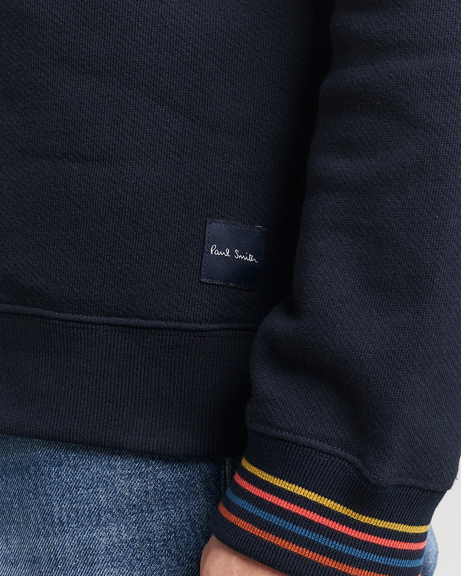 Men | Sweaters & Knitwear | Paul Smith | Artist Rib Crew Neck Sweatshirt Navy