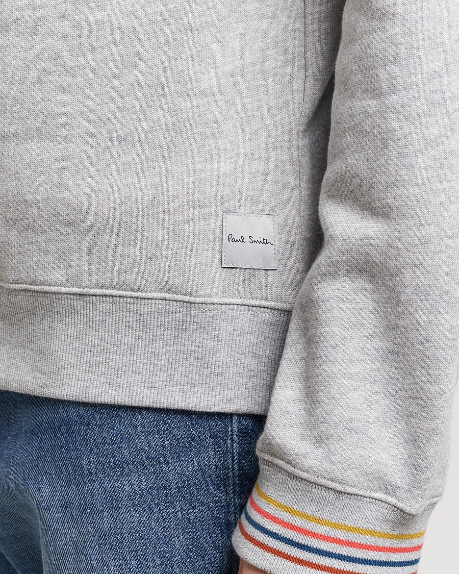 Men | Sweaters & Knitwear | Paul Smith | Artist Rib Crew Neck Sweatshirt Grey Melange