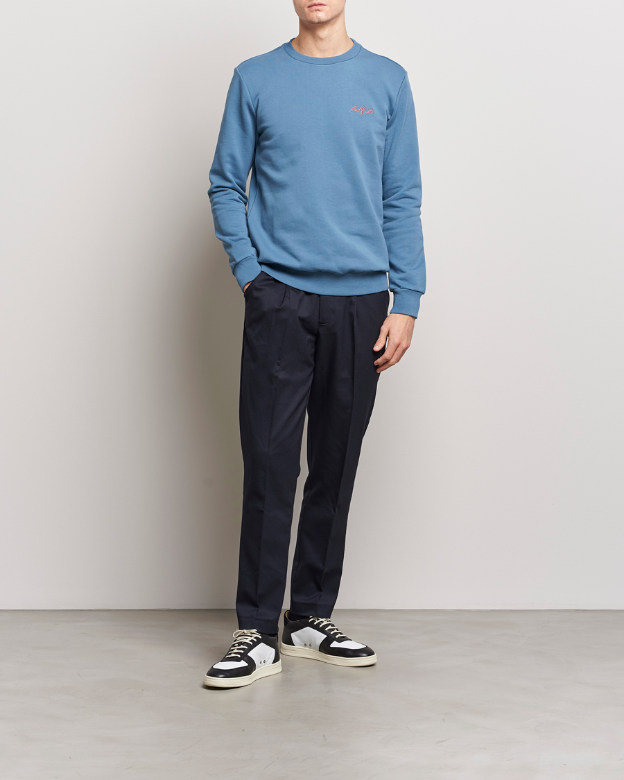 Men | Sweaters & Knitwear | Paul Smith | Embroidery Crew Neck Sweatshirt Light Blue