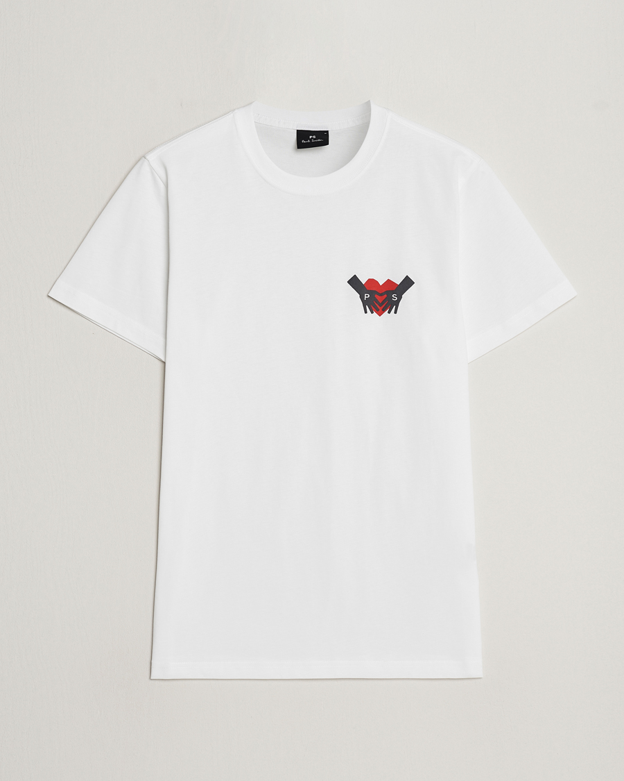 Men | White t-shirts | PS Paul Smith | PS Heart Crew Neck T-Shirt White