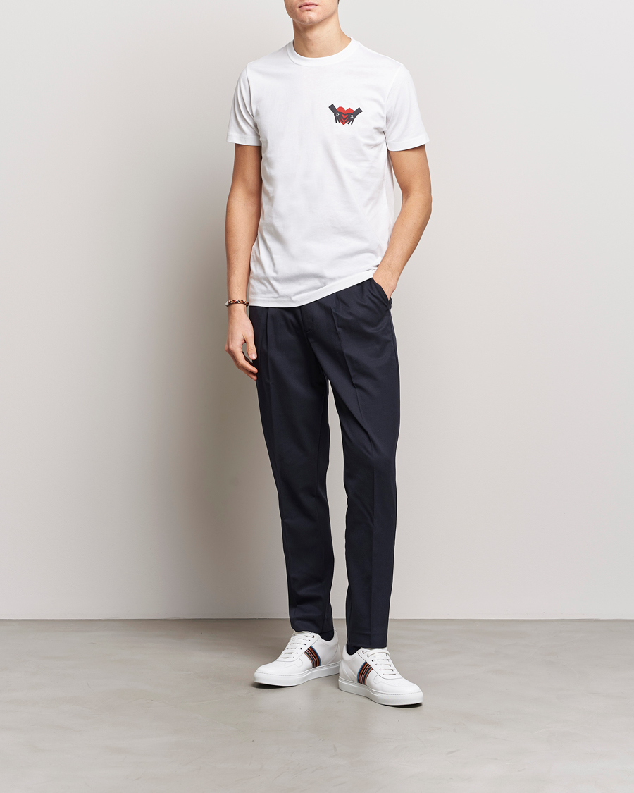 Men | T-Shirts | PS Paul Smith | PS Heart Crew Neck T-Shirt White