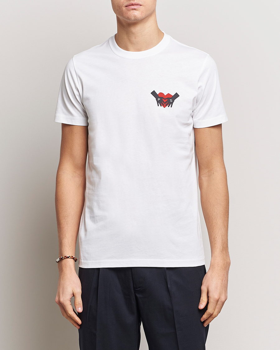 Men | White t-shirts | PS Paul Smith | PS Heart Crew Neck T-Shirt White
