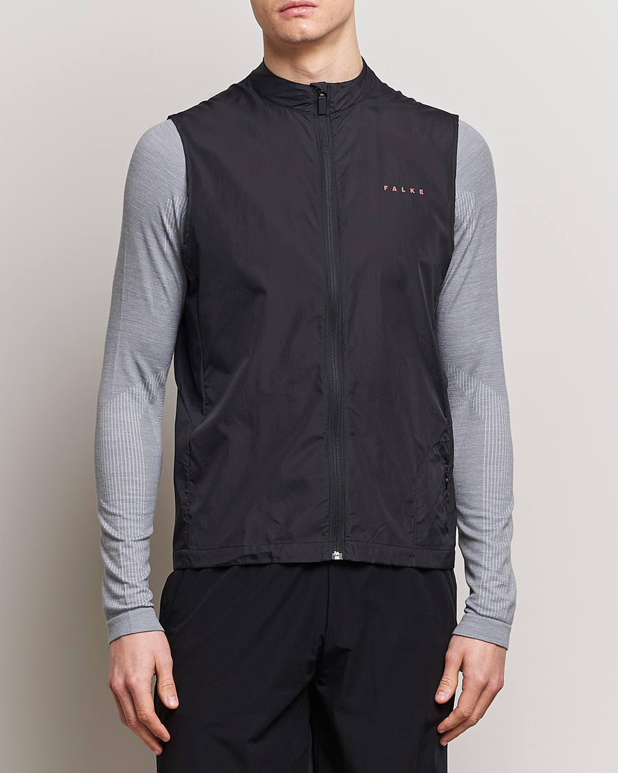 Men | Sweaters & Knitwear | Falke Sport | Falke Recycled Running Vest Black