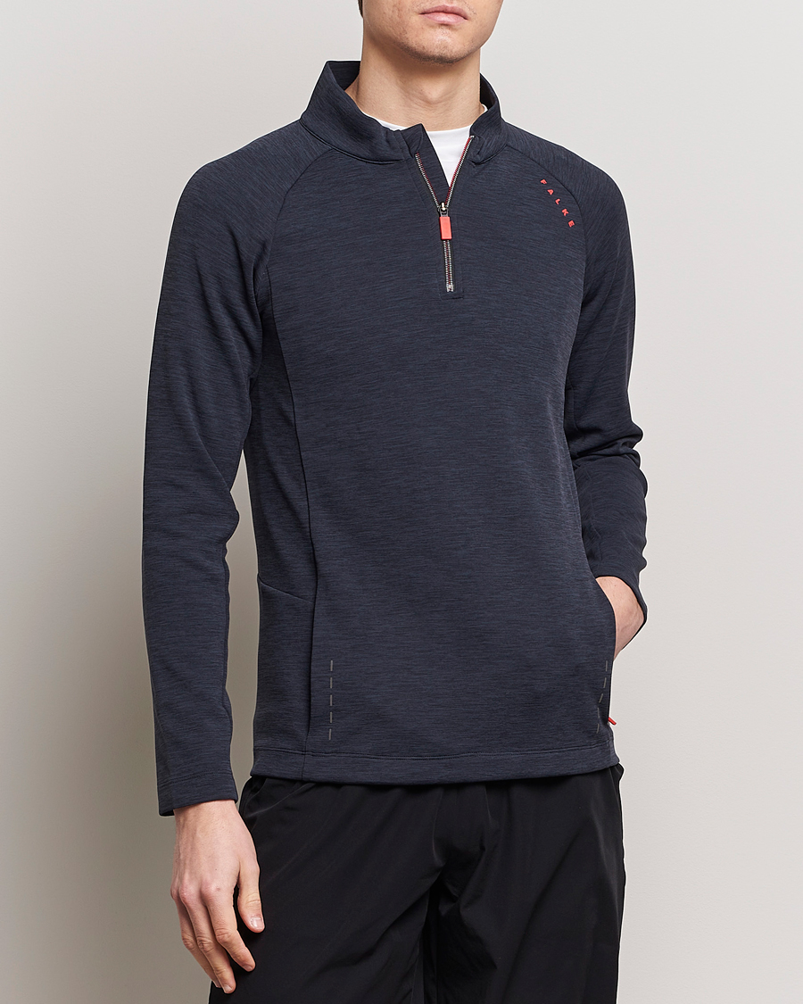 Men | Sweaters & Knitwear | Falke Sport | Falke Core Half Zip Warm Up Shirt Black
