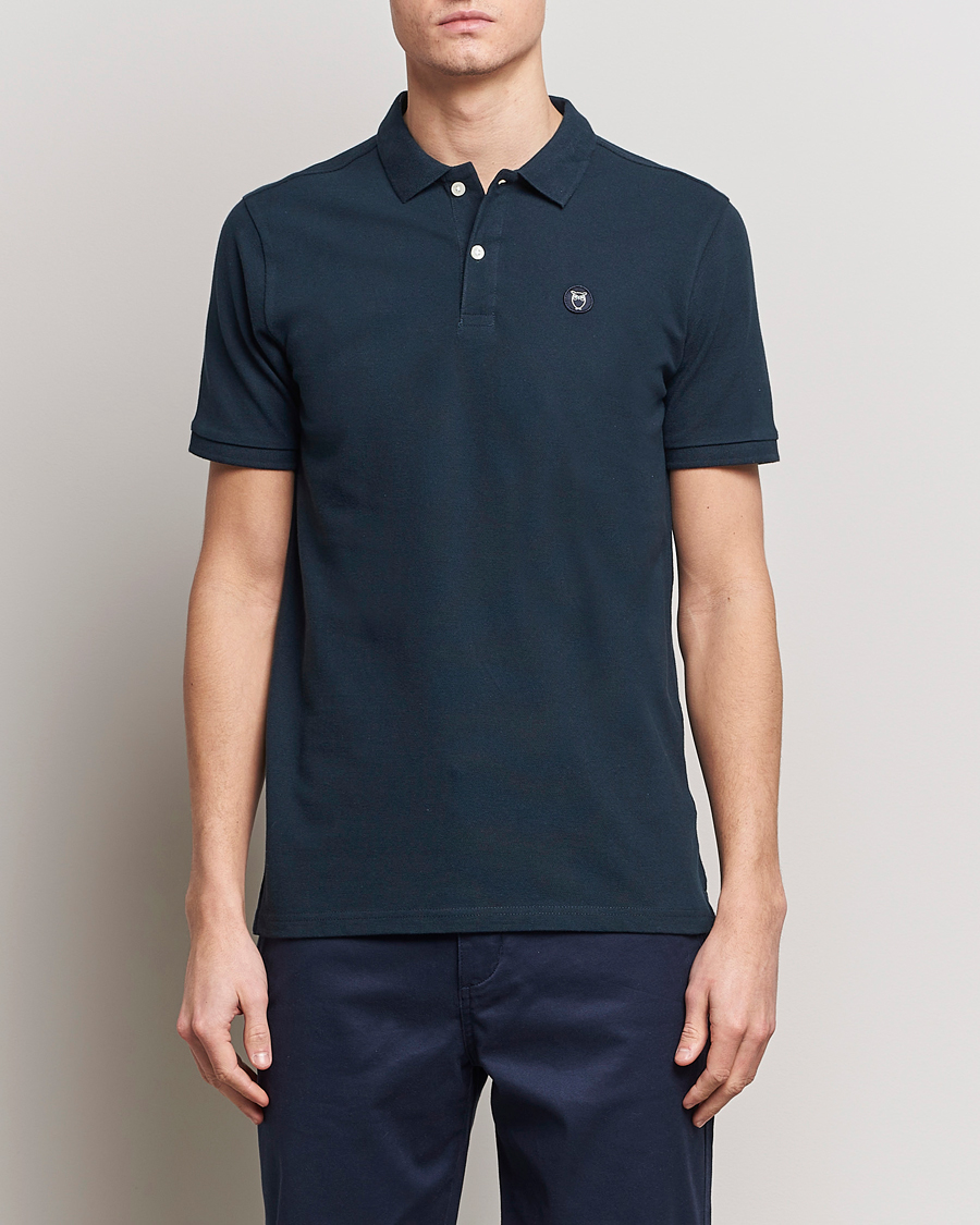 Herr |  | KnowledgeCotton Apparel | Toke Badge Polo Total Eclipse