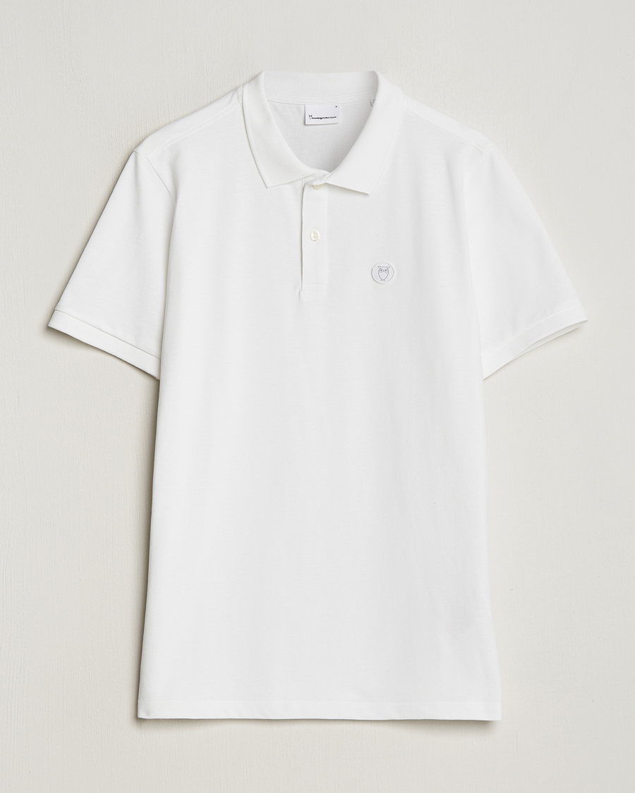 Men | Polo Shirts | KnowledgeCotton Apparel | Toke Badge Polo Bright White
