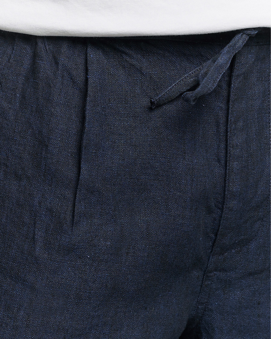 Men | Shorts | KnowledgeCotton Apparel | Loose Linen Shorts Total Eclipse