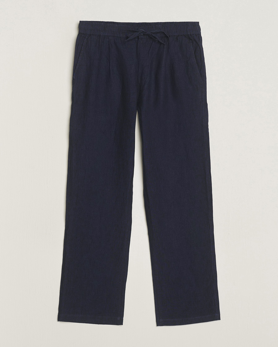 Men | Trousers | KnowledgeCotton Apparel | Loose Linen Pants Total Eclipse