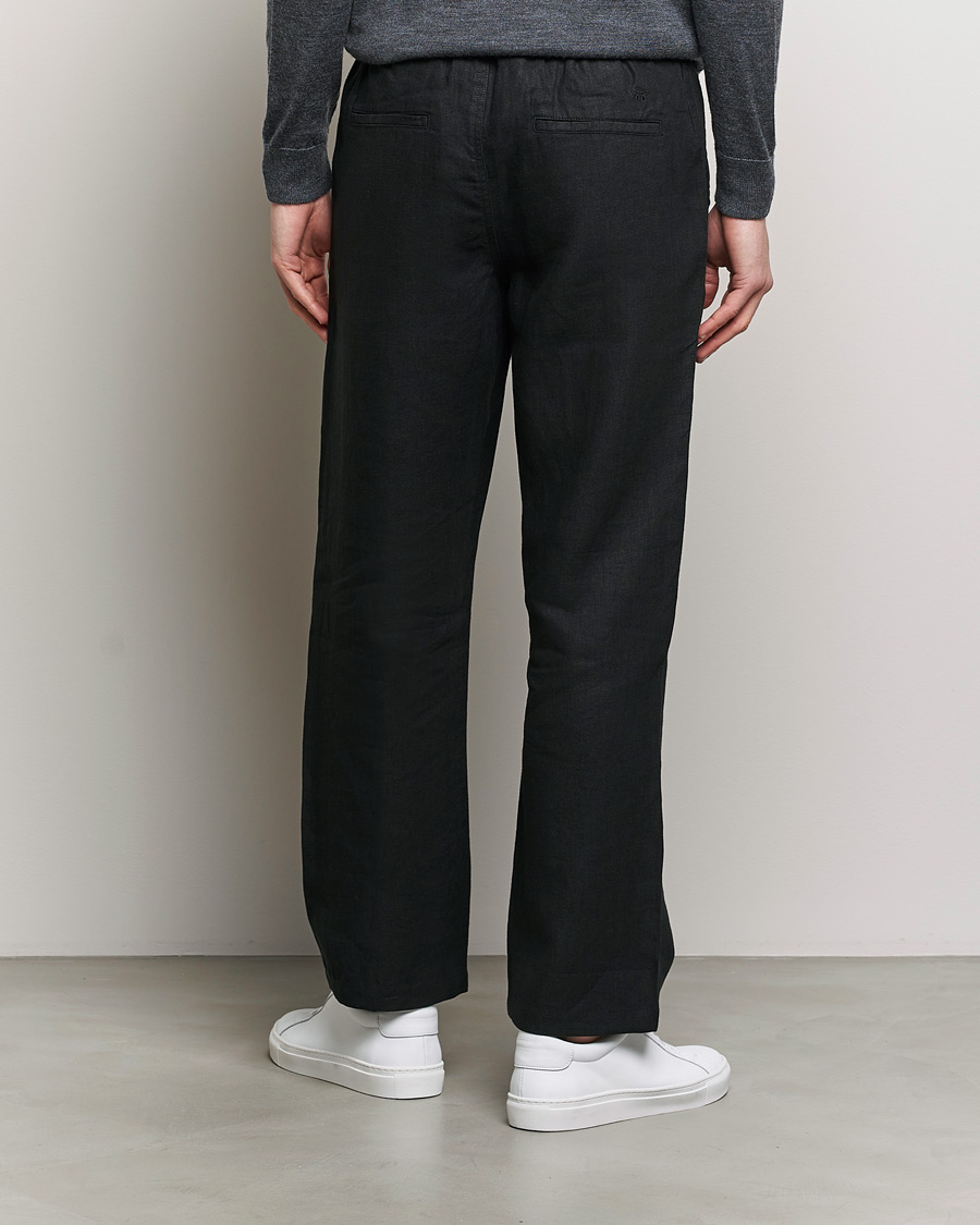 KnowledgeCotton Apparel Loose Linen Pants Black at