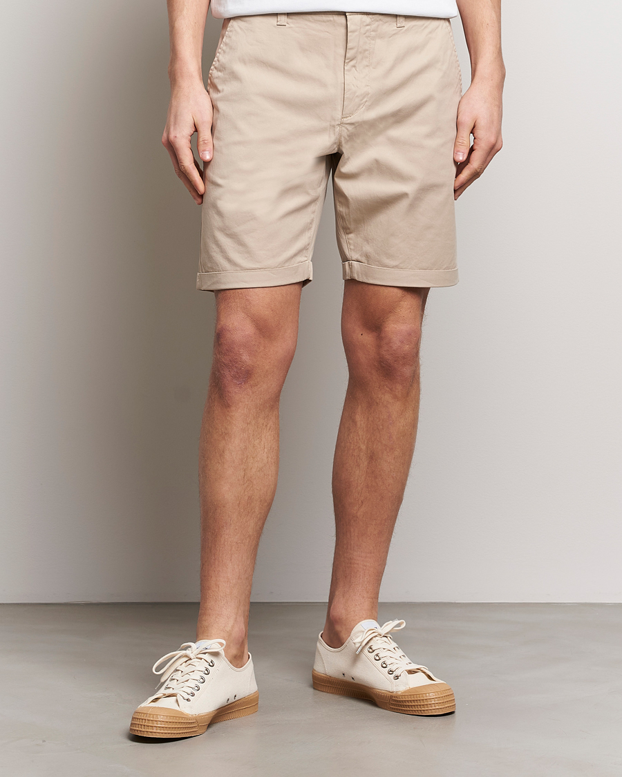 Men | Chino Shorts | KnowledgeCotton Apparel | Regular Chino Poplin Shorts Light Feather Grey