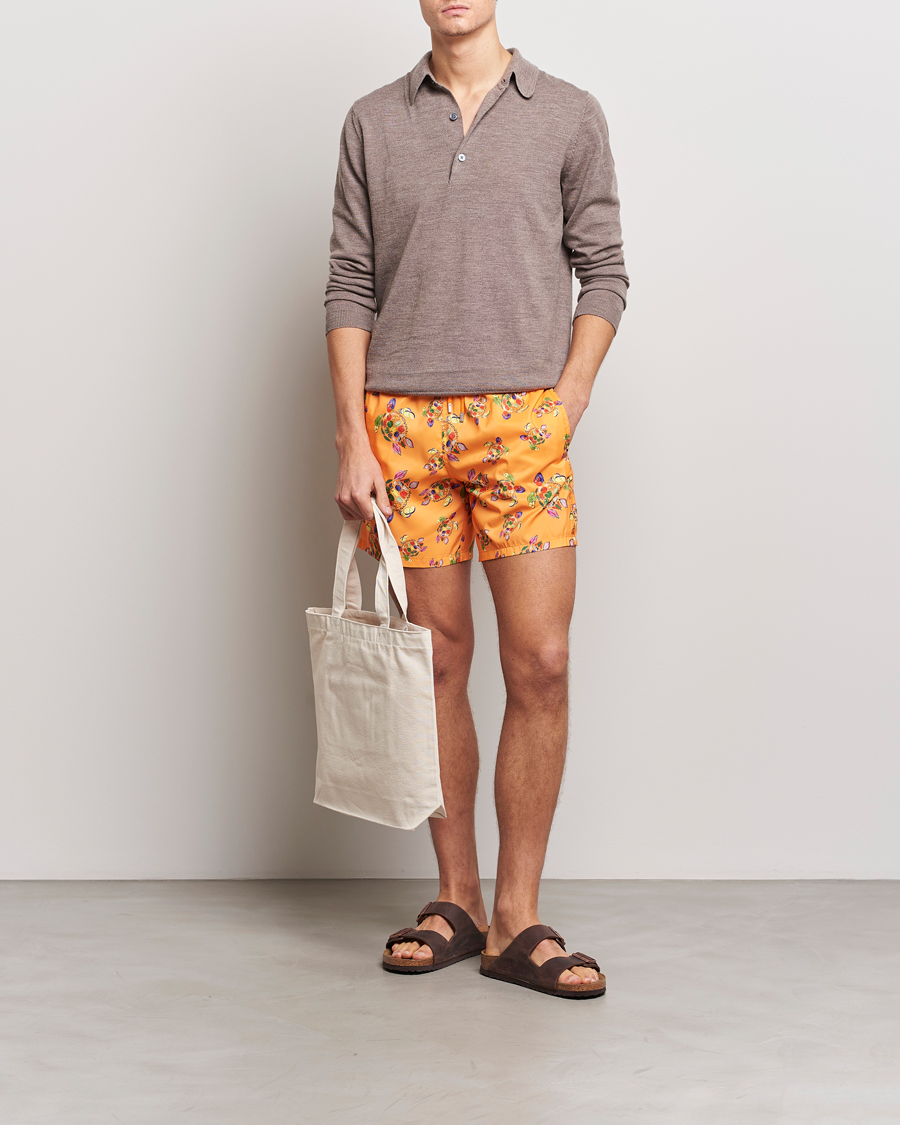 Men | Swimwear | Vilebrequin | Mahina Rataturtles Swim Shorts Carotte