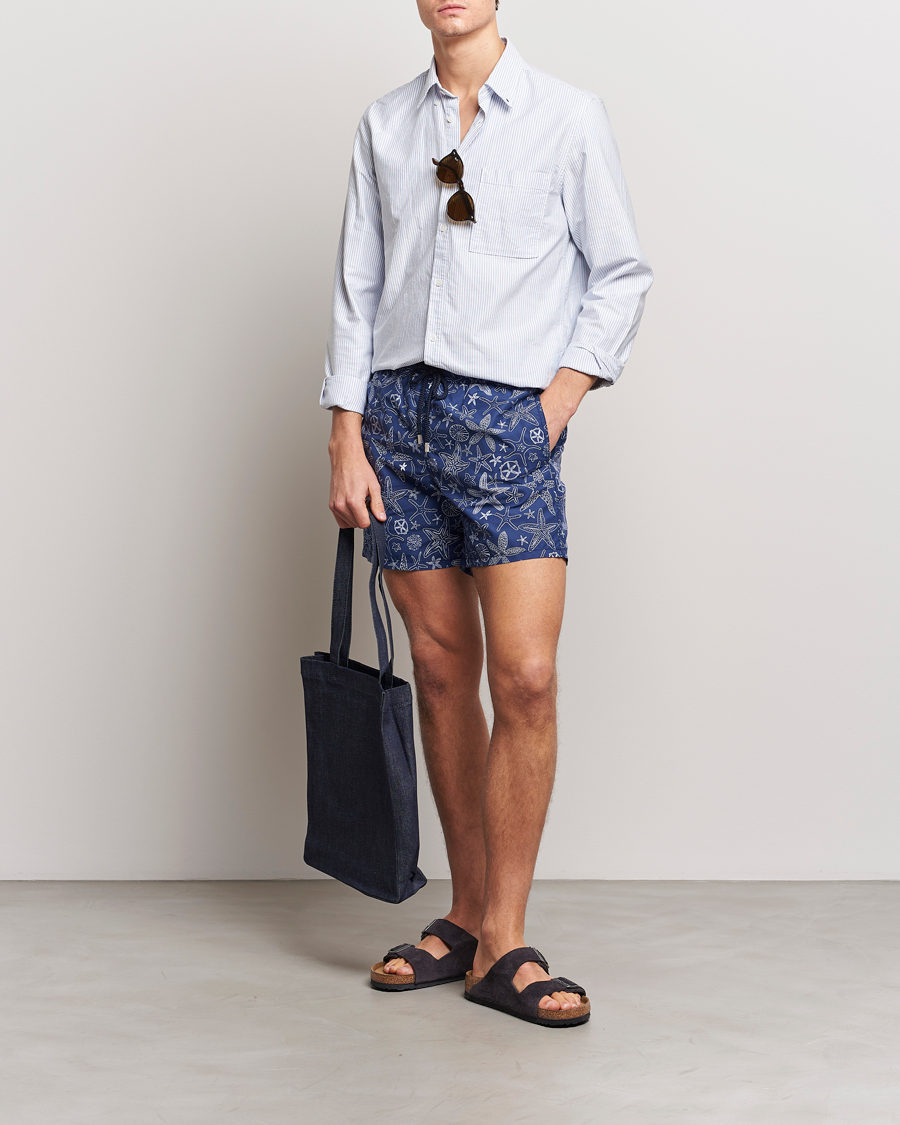 Men | Swimwear | Vilebrequin | Moorea Starlettes Swim Shorts Encre