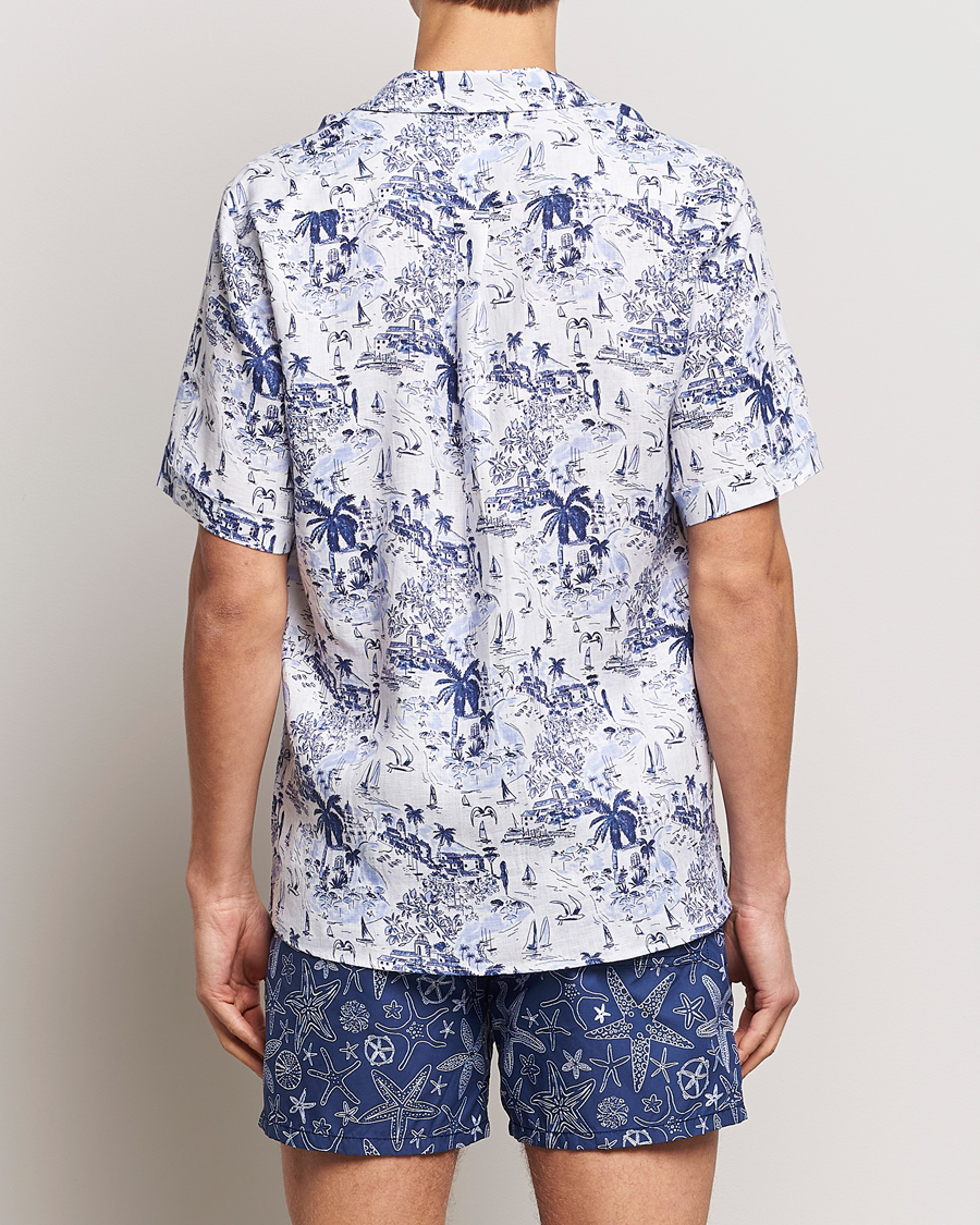 Men | Shirts | Vilebrequin | Charli Riviera Linen Short Sleeve Shirt Encre
