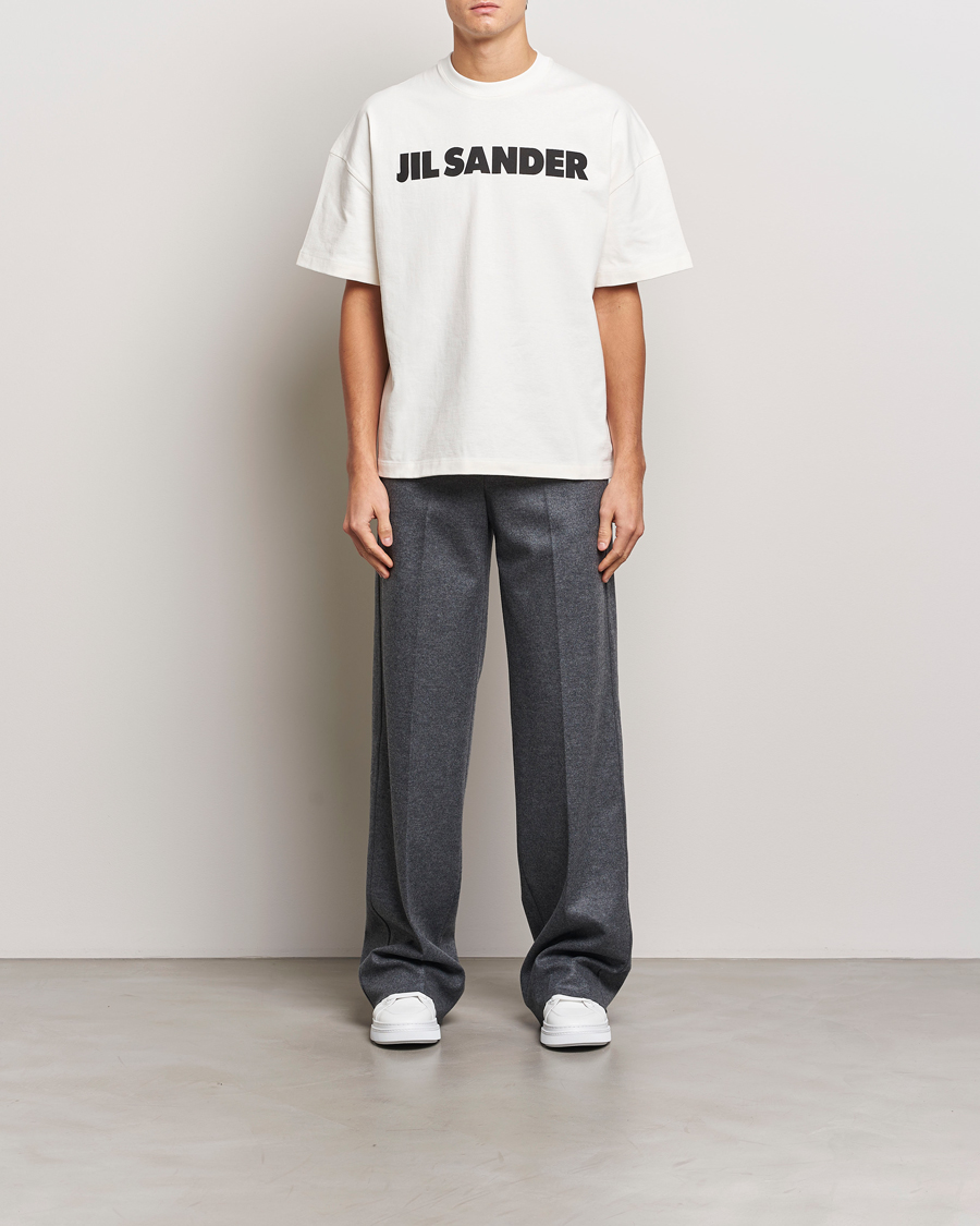 Men | T-Shirts | Jil Sander | Round Collar Logo T-Shirt White