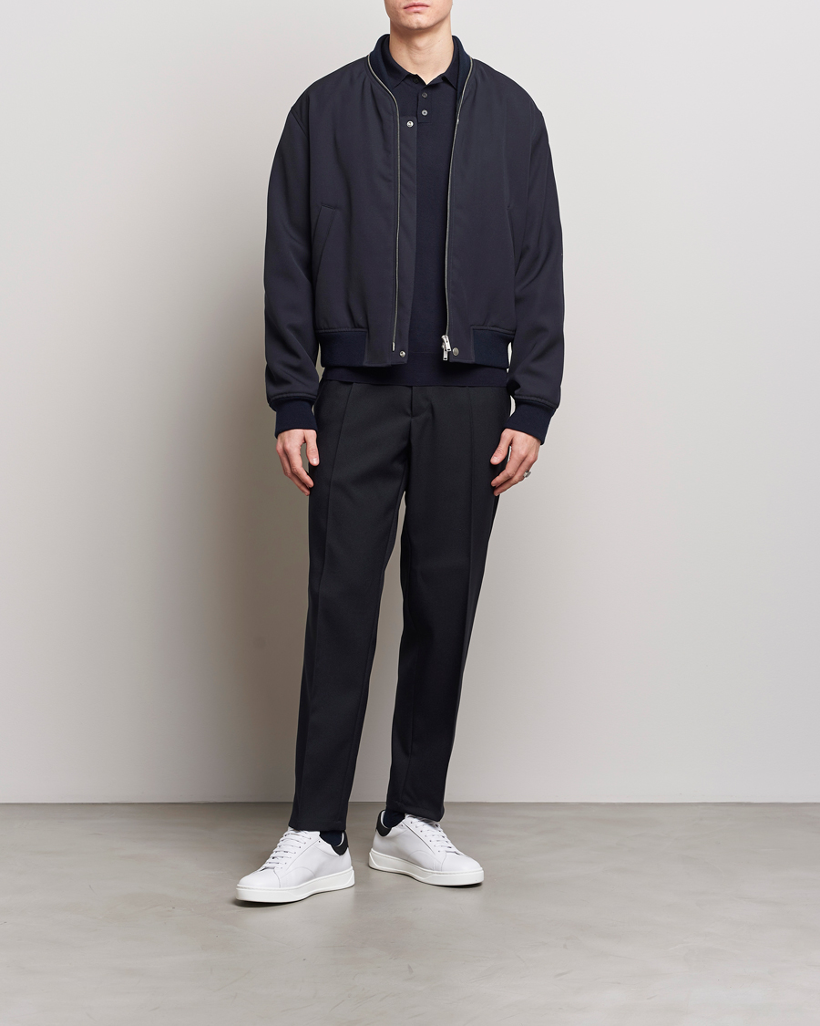 Men | Coats & Jackets | Jil Sander | Wool Gabardine Bomber Jacket Navy