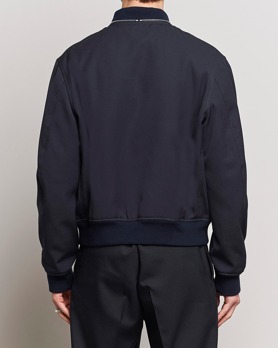 Men | Coats & Jackets | Jil Sander | Wool Gabardine Bomber Jacket Navy