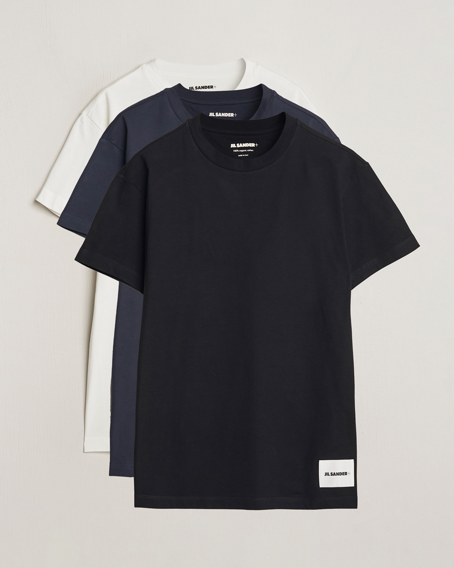Men | T-Shirts | Jil Sander | 3-Pack Short Sleeve T-Shirts White/Navy/Black