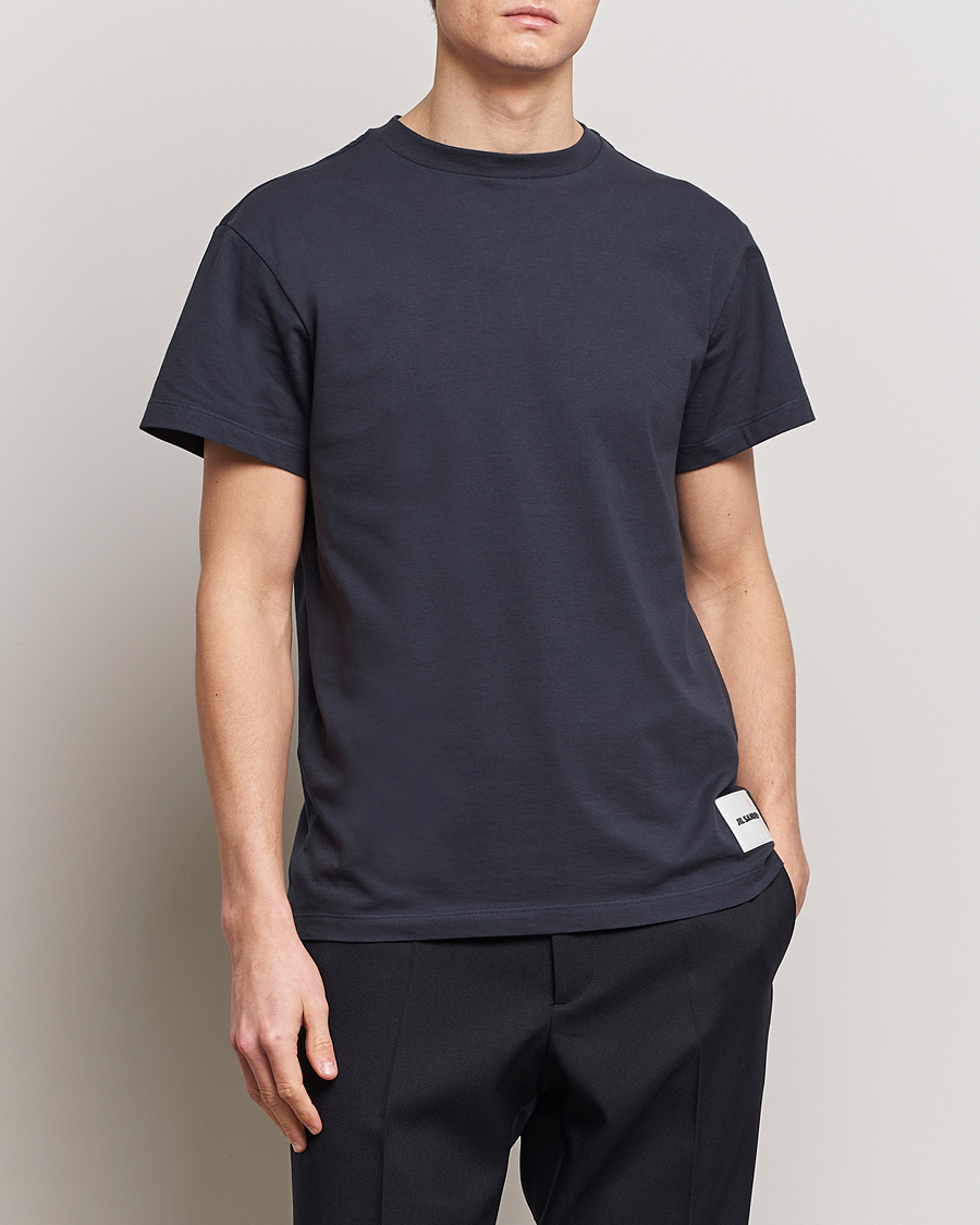 Men | New Brands | Jil Sander | 3-Pack Bottom Logo T-Shirts White/Navy/Black