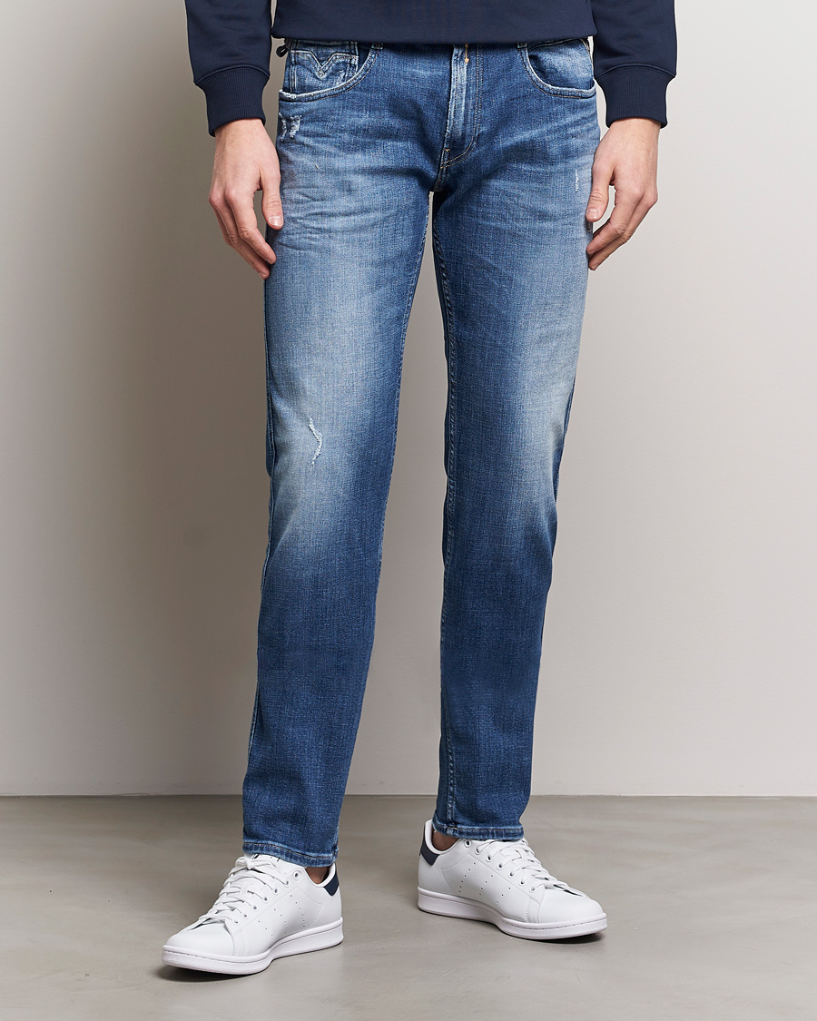 Men |  | Replay | Anbass 5 Year Stretch Jeans Medium Blue
