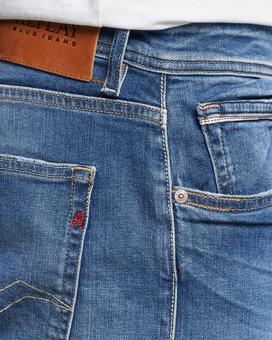 Men | Jeans | Replay | Grover Straight Fit Stretch Jeans Medium Blue