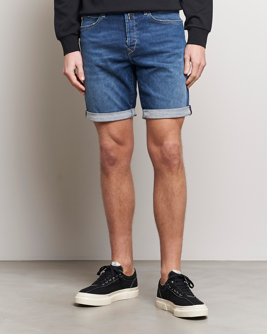 Men | Clothing | Replay | RBJ901 Hyperflex Denim Shorts Dark Blue