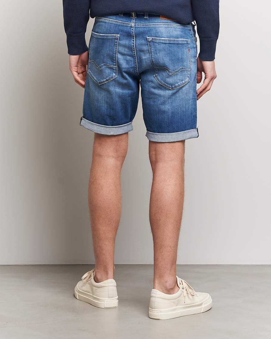 Men | Shorts | Replay | RBJ981 Super Stretch Bio Denim Shorts Medium Blue