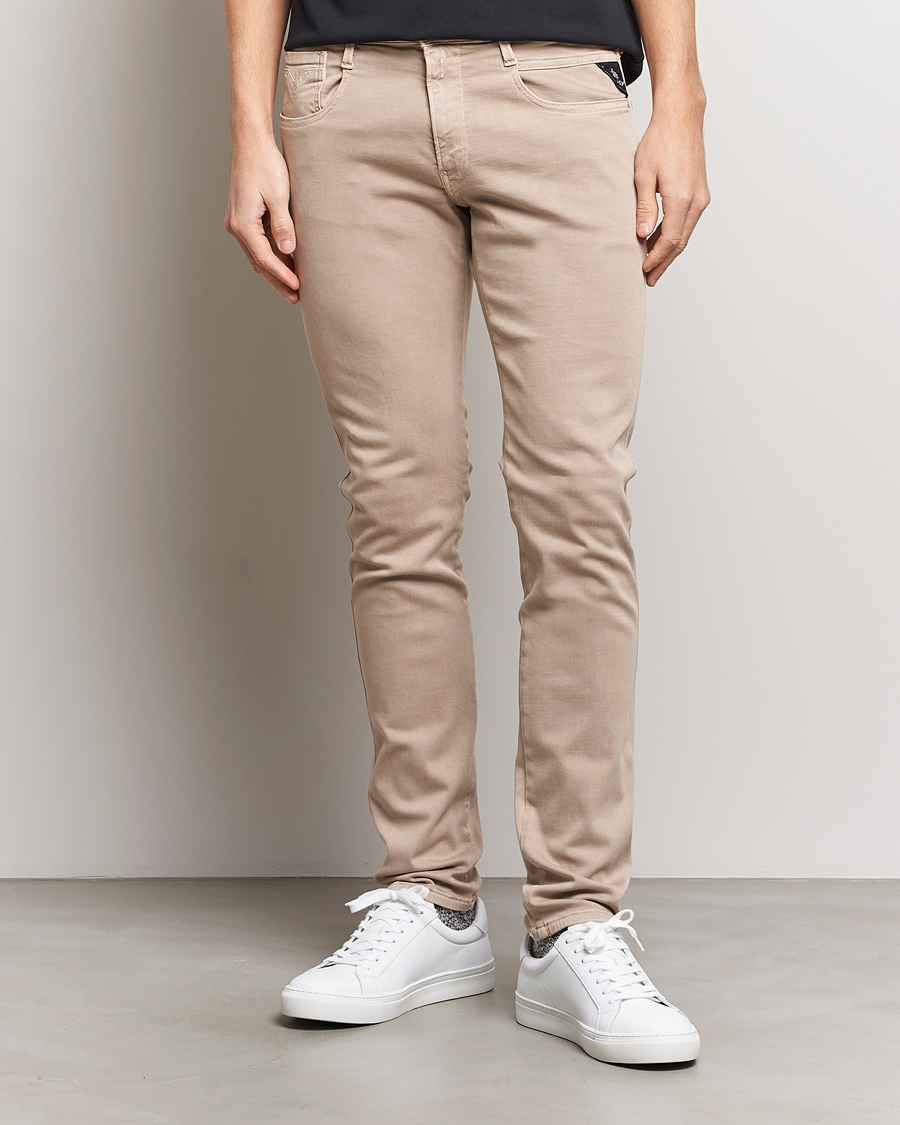 Men | Trousers | Replay | Anbass Hyperflex X.Lite 5-Pocket Pants Coffee Cream
