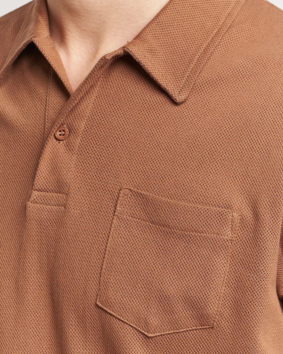 Men | Polo Shirts | Sunspel | Riviera Polo Shirt Dark Camel