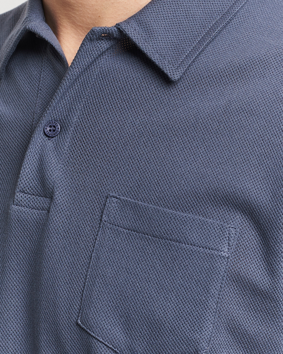 Men | Polo Shirts | Sunspel | Riviera Polo Shirt Slate Blue