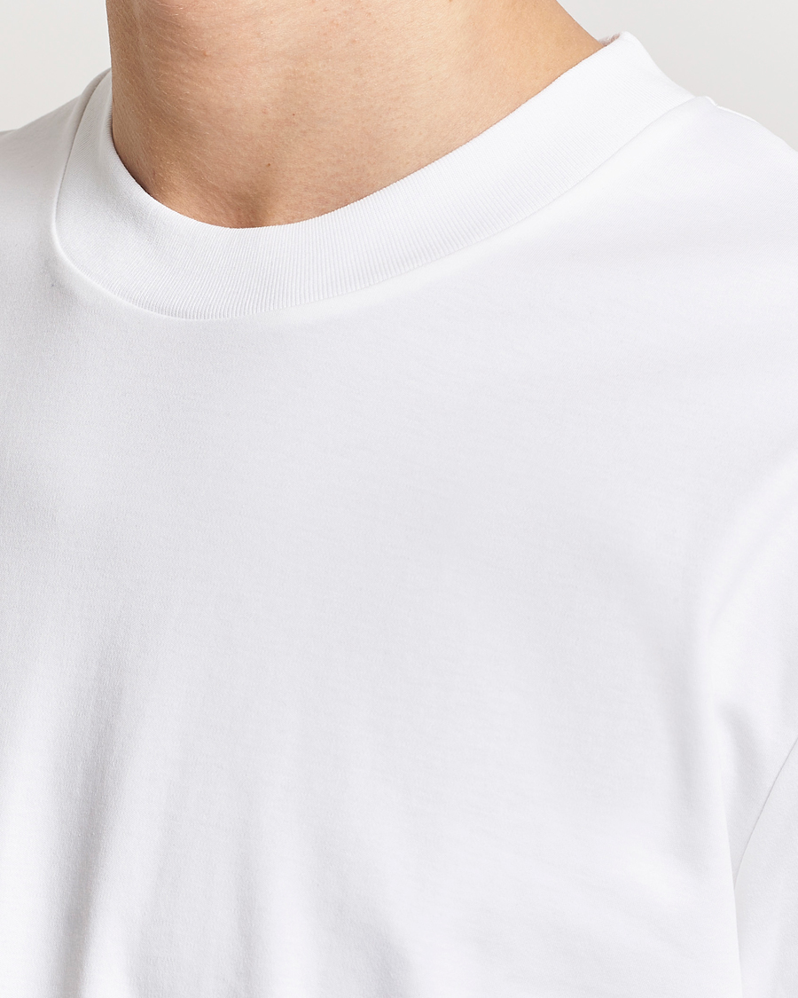 Men | T-Shirts | Sunspel | Heavyweight Mock Neck T-Shirt White