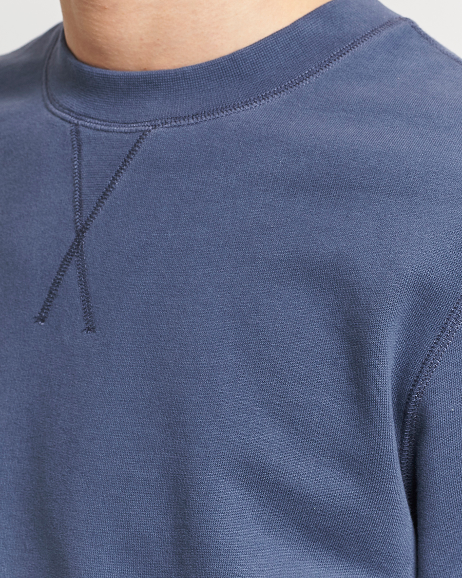 Men | Sweaters & Knitwear | Sunspel | Loopback Sweatshirt Slate Blue