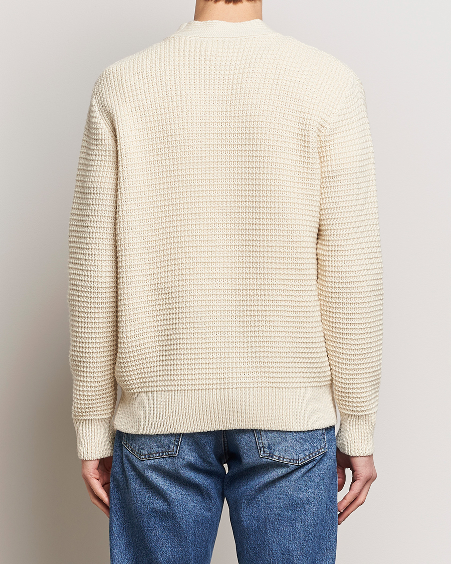 Men | Sweaters & Knitwear | Sunspel | Fisherman Merino Wool Cardigan Ecru