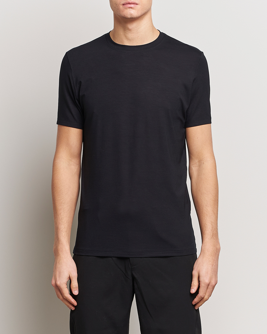 Men |  | Zimmerli of Switzerland | Pureness Modal Crew Neck T-Shirt Black