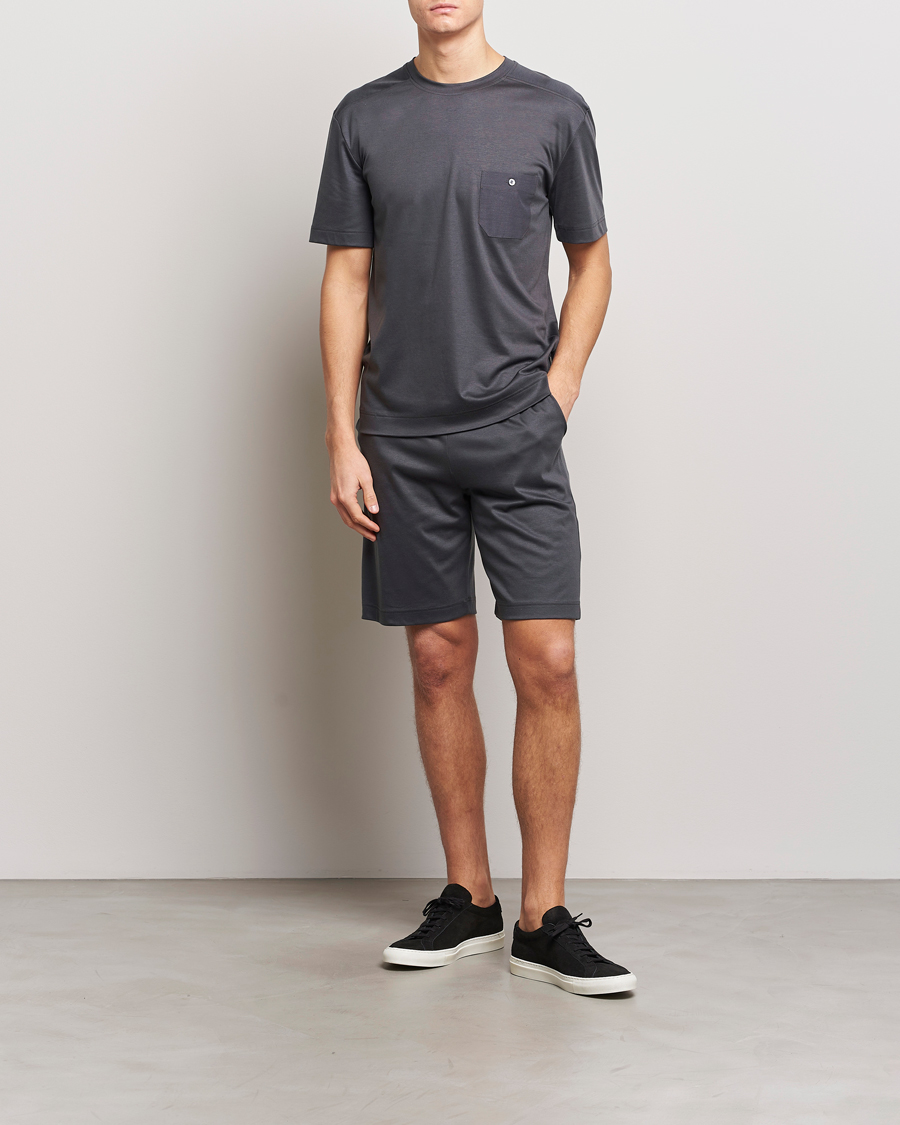Men | Pyjamas & Robes | Zimmerli of Switzerland | Cotton/Modal Crew Neck Loungwear T-Shirt Phantom