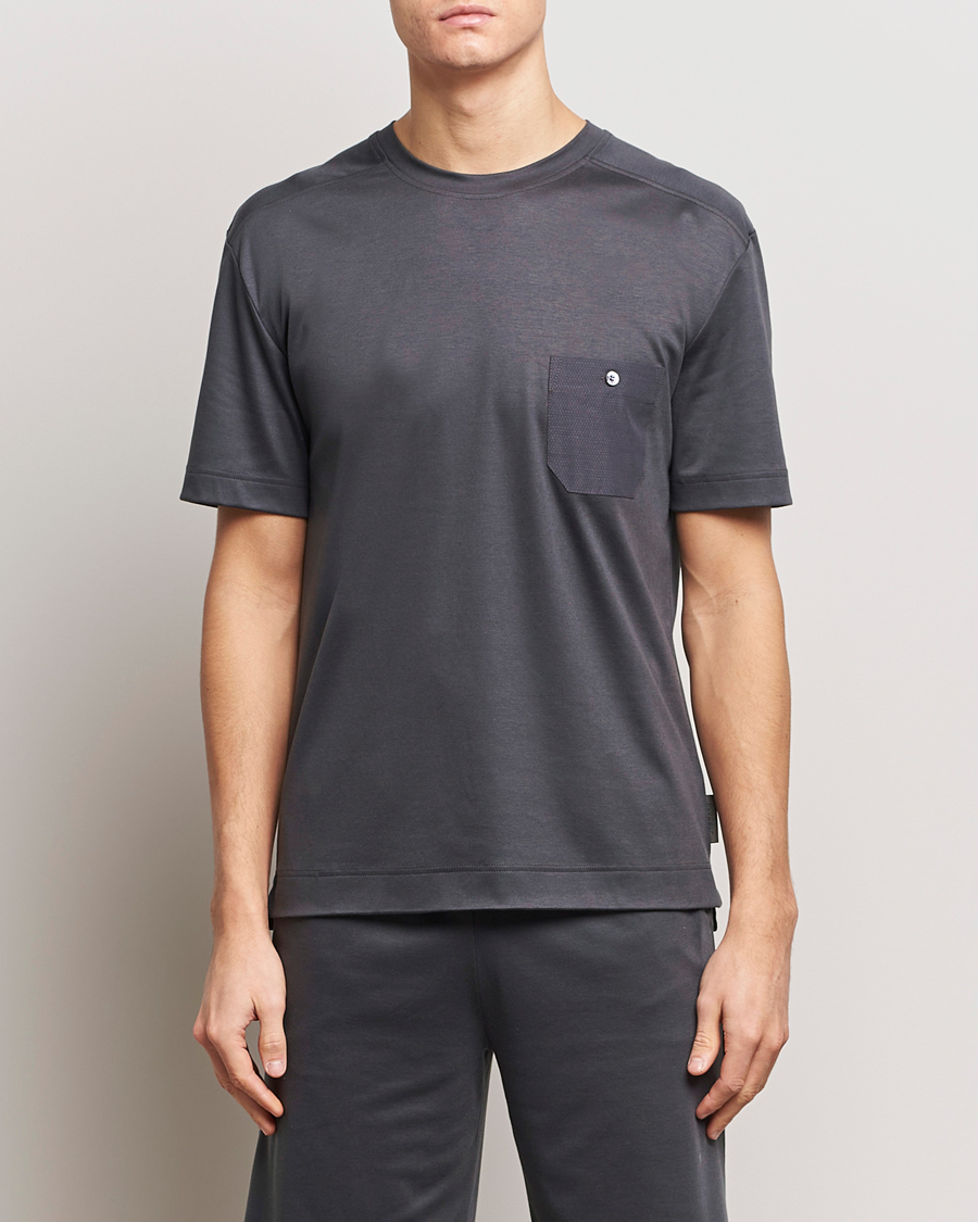 Men |  | Zimmerli of Switzerland | Cotton/Modal Crew Neck Loungwear T-Shirt Phantom
