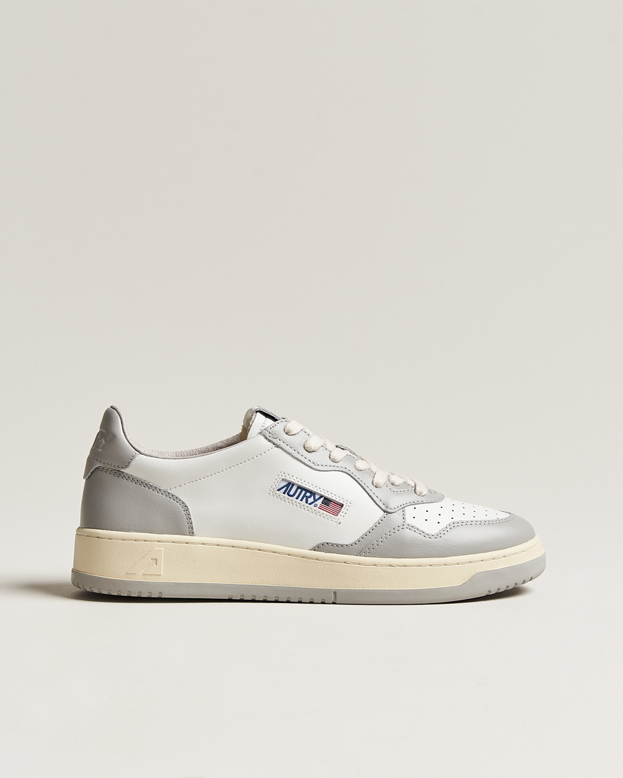 Autry Medalist Low Bicolor Leather Sneaker White/Grey at Autry Medalist Low Bicolor Leather Sneaker White/Grey at