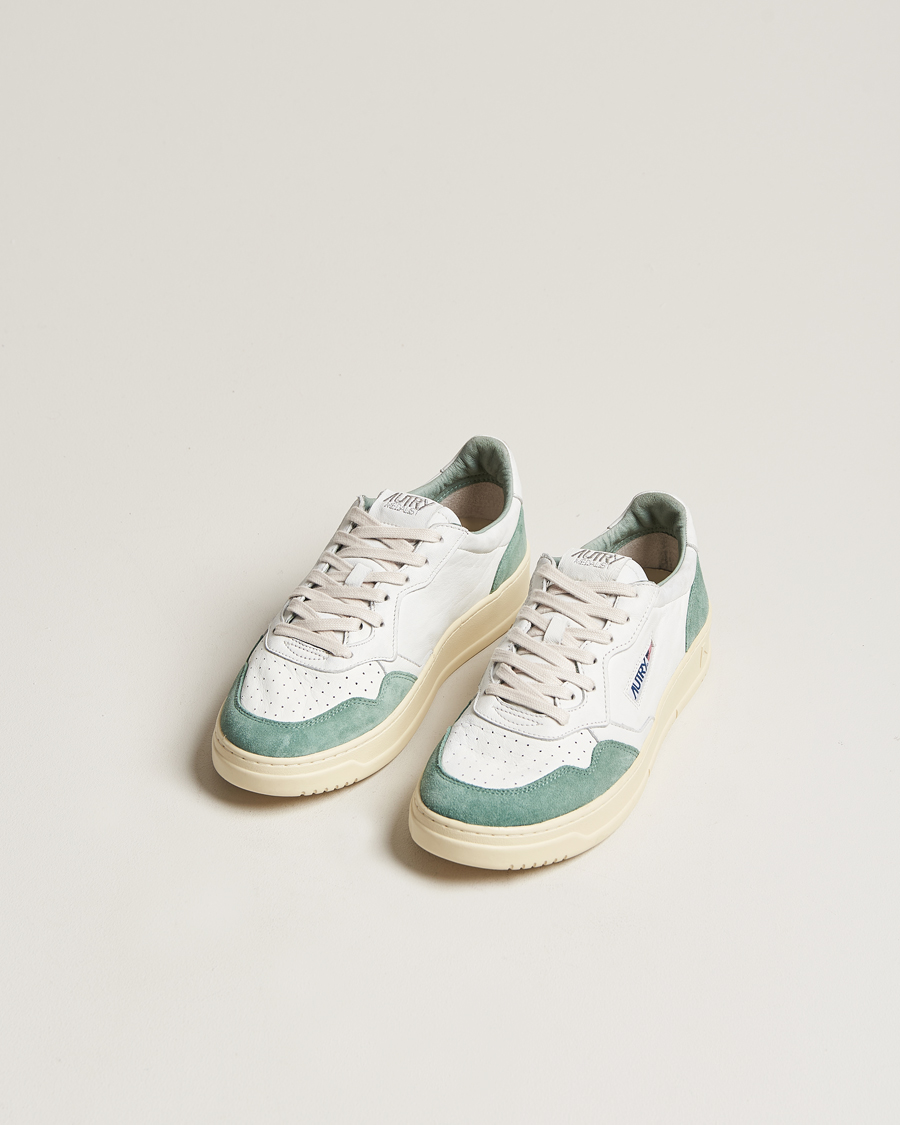 Men | Sneakers | Autry | Medalist Low Goat/Suede Sneaker White/Military
