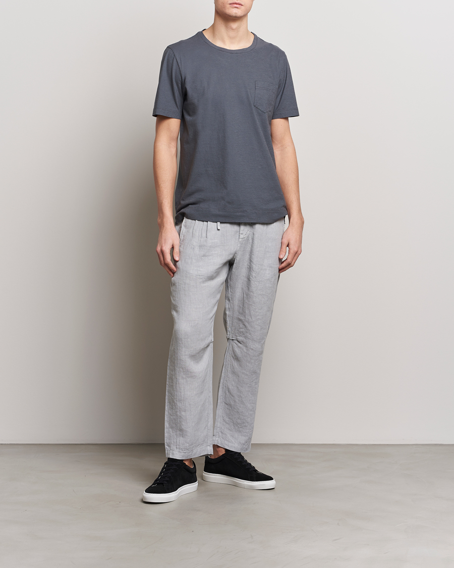 Men | T-Shirts | Massimo Alba | Panarea Watercolor T-Shirt Steel