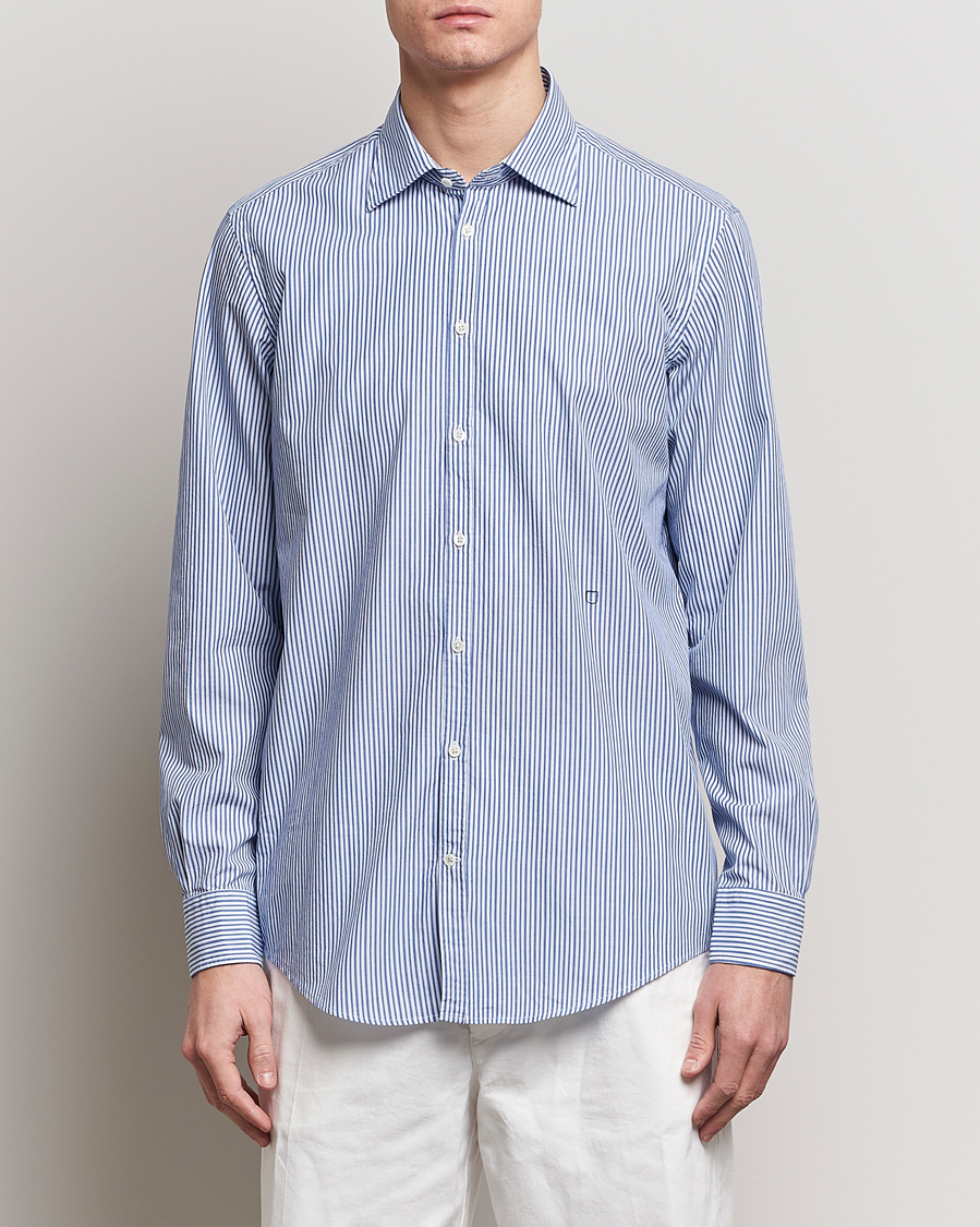 Men | Shirts | Massimo Alba | Genova Striped Cotton Shirt Blue Stripes