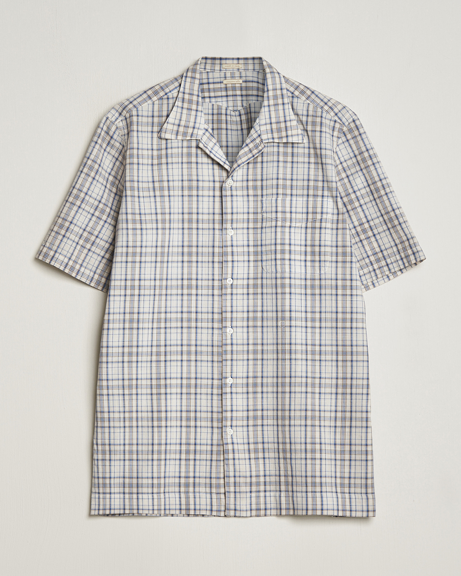 Men | Shirts | Massimo Alba | Venice Macro Check Bowling Shirt Blue/Beige