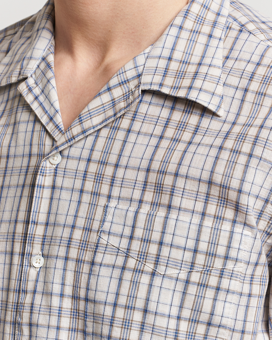 Men | Shirts | Massimo Alba | Venice Macro Check Bowling Shirt Blue/Beige