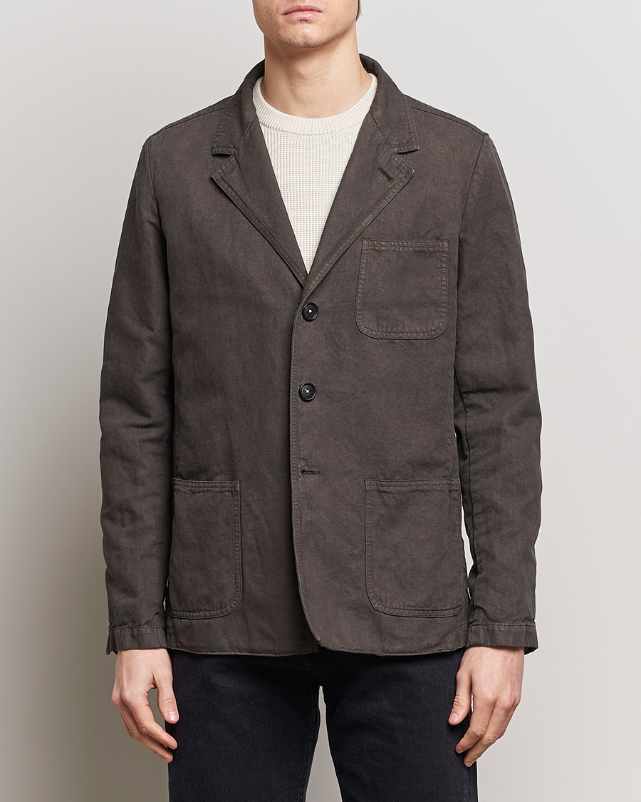 Men | Coats & Jackets | Massimo Alba | Baglietto Washed Cotton Work Jacket Dark Brown