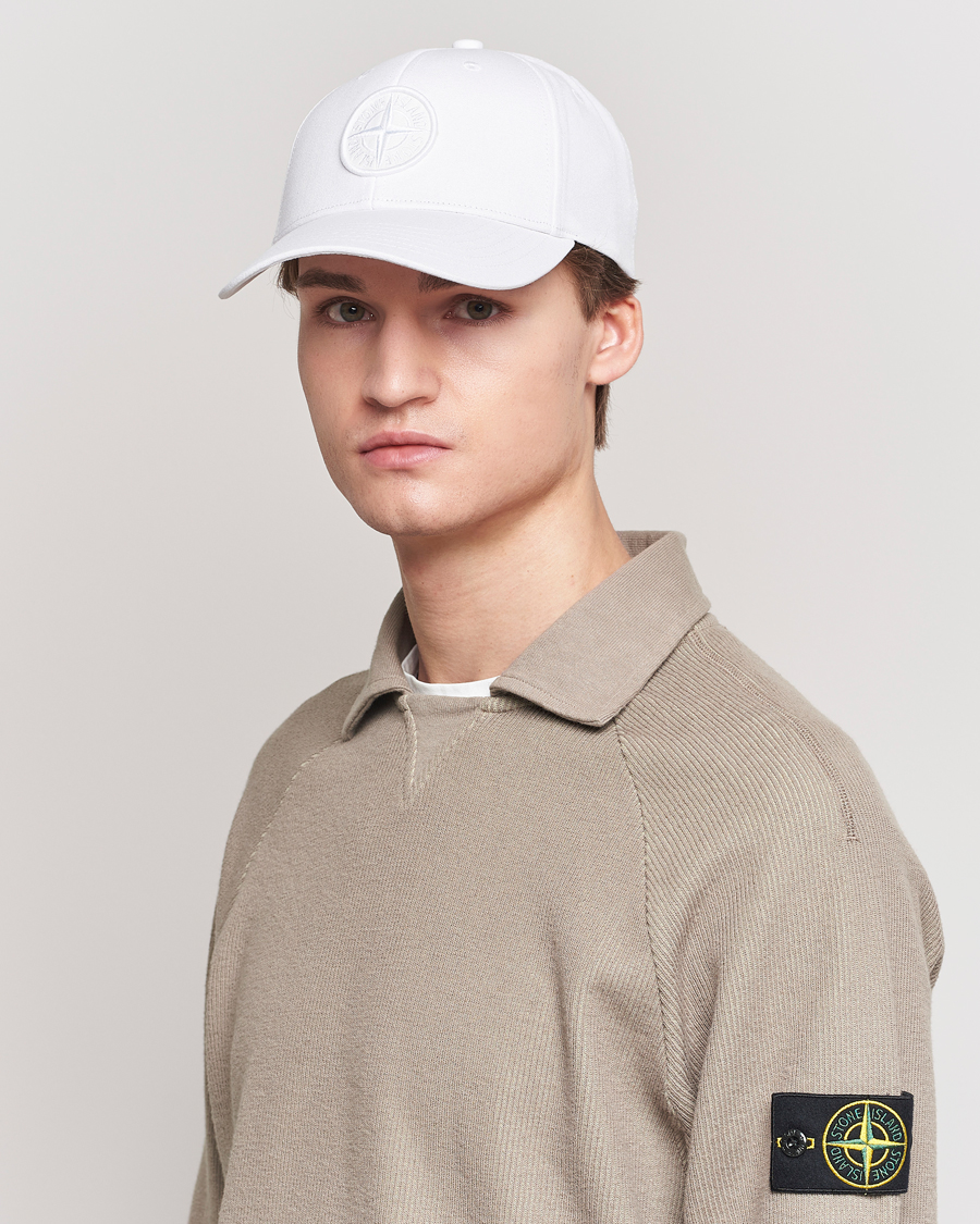 Men | Stone Island Classic Cotton Cap White | Stone Island | Classic Cotton Cap White