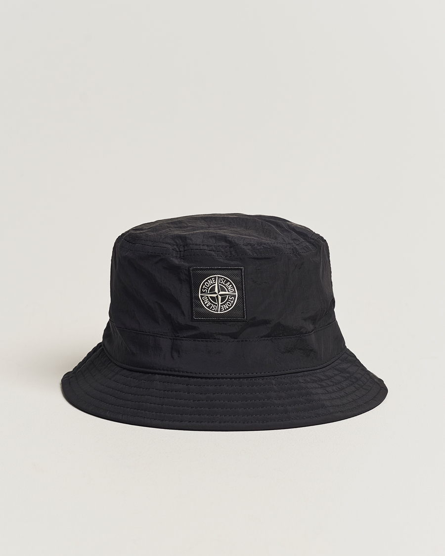 Men | Stone Island Logo Bucket Hat Black | Stone Island | Logo Bucket Hat Black